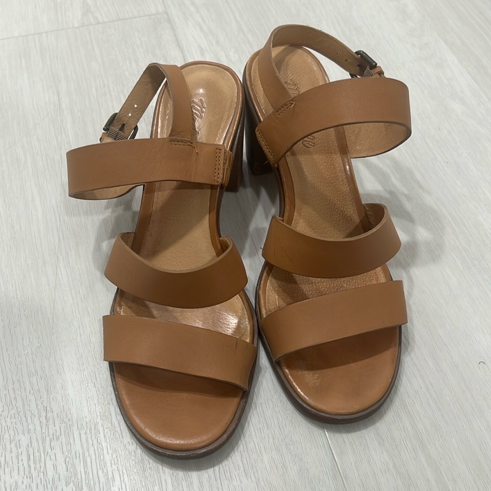 Madewell Abbi Sandal desert camel 3 strap sandals